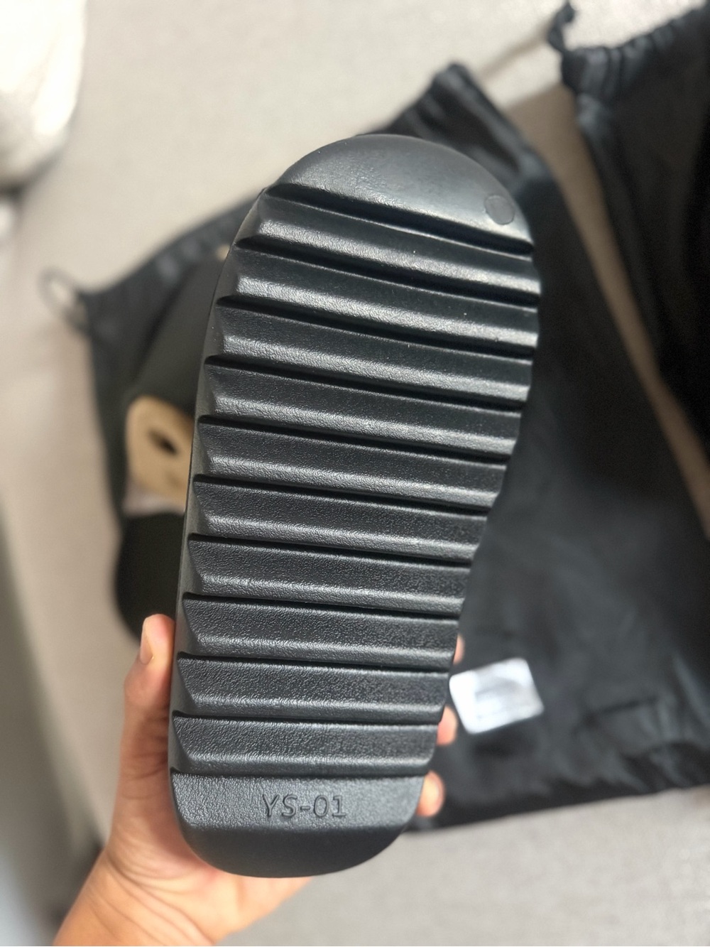Men's Black Slide Sandals - Comfortable Ribbed Sole